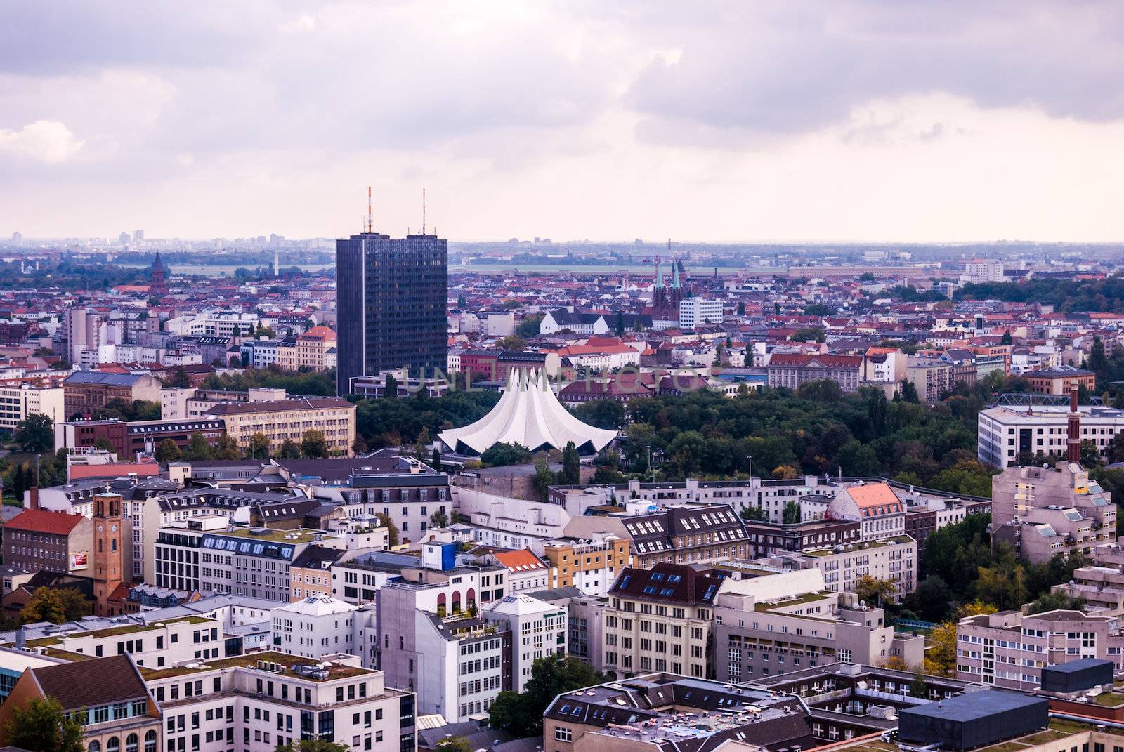 aerial view of the center of Berlin, Germany