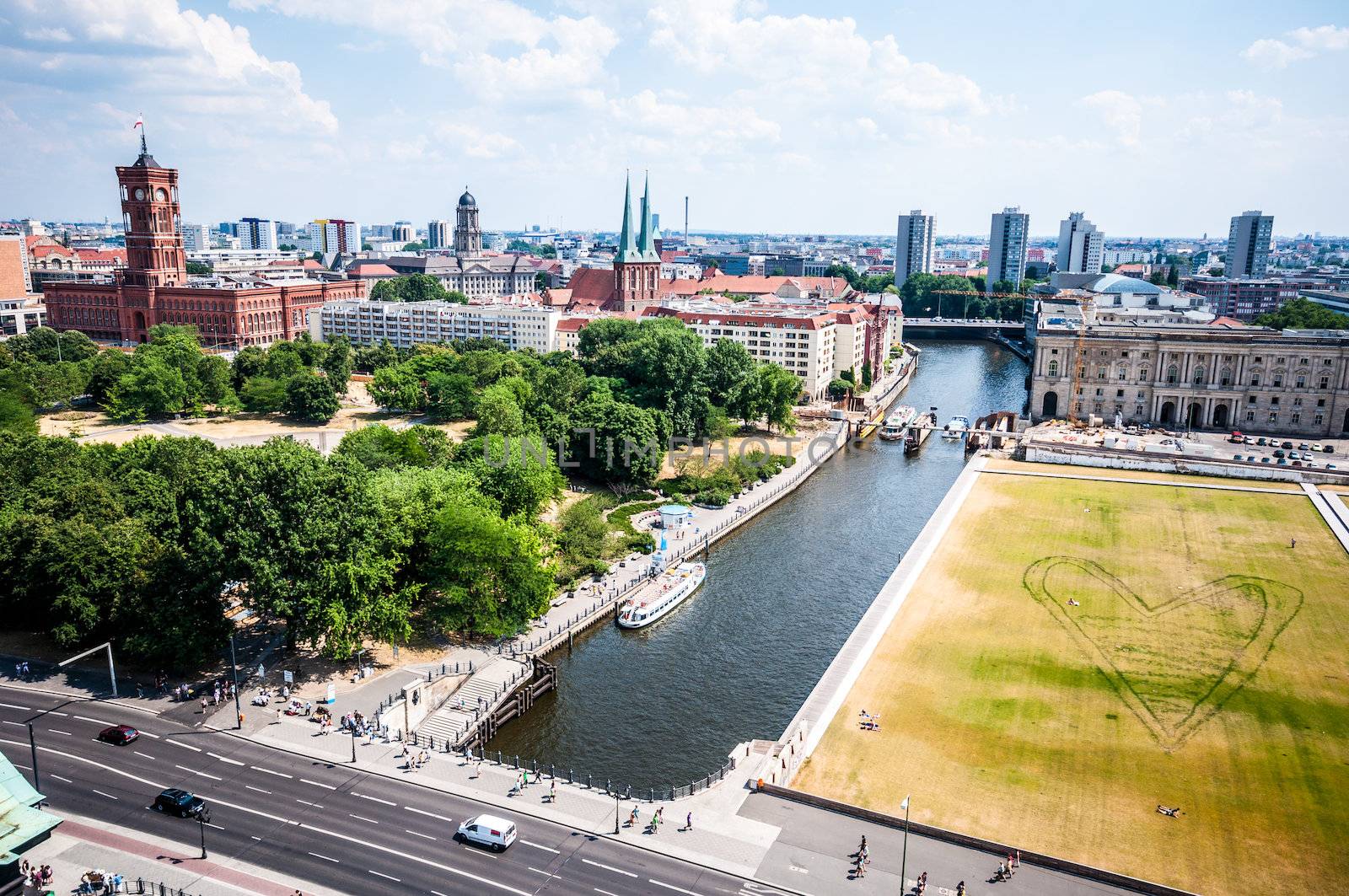 aerial view of the center of Berlin