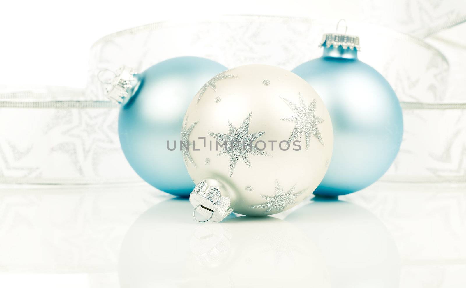 Christmas bauble with copy space, on  on white background
