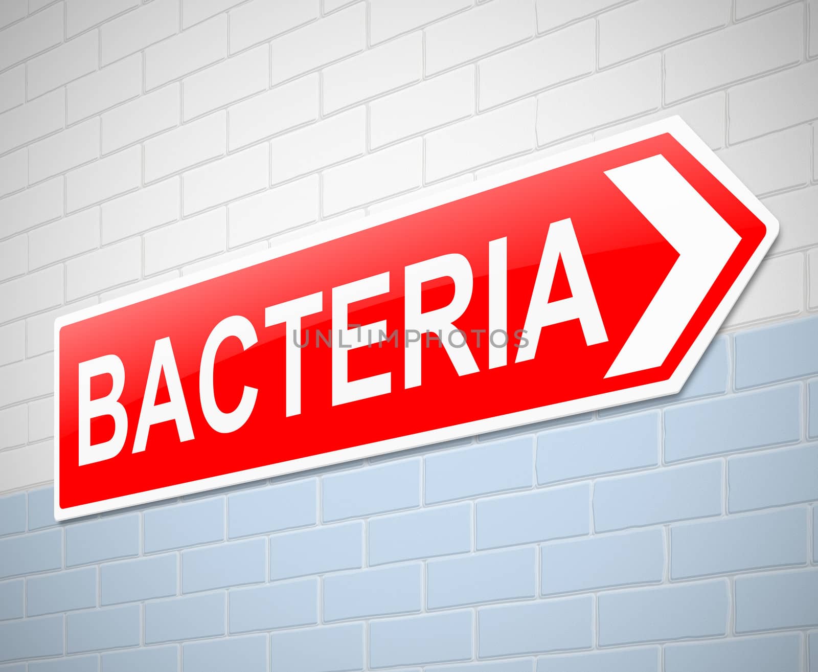 Illustration depicting a sign with a bacteria concept.