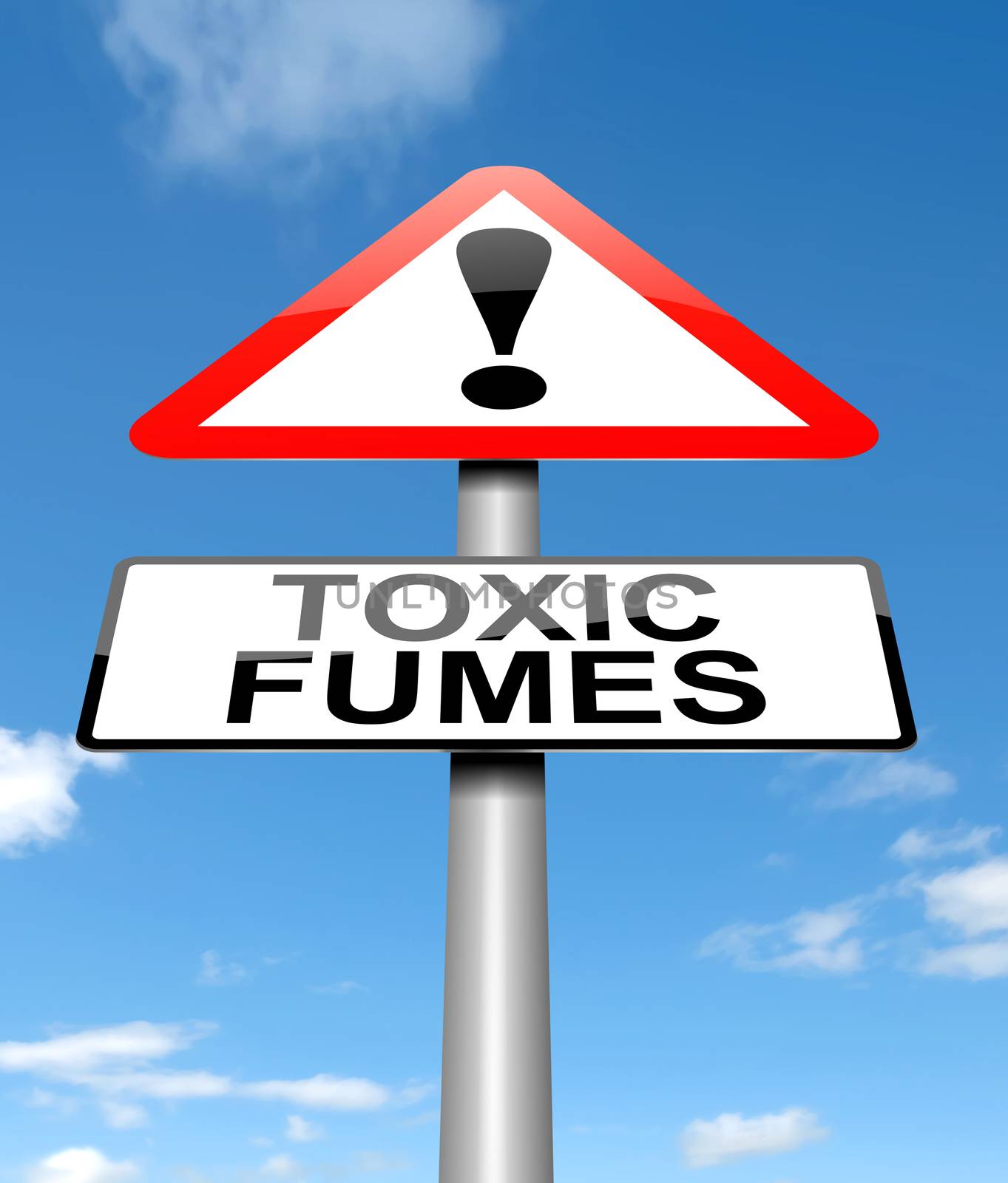 Illustration depicting a sign with a toxic fumes concept.