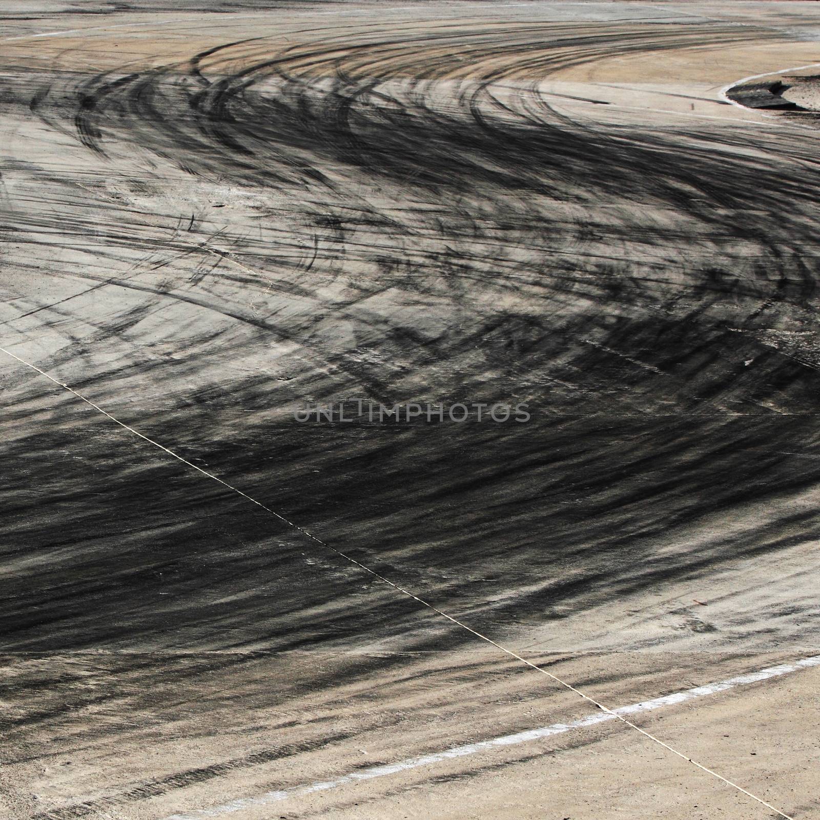 Tire marks on road track by liewluck