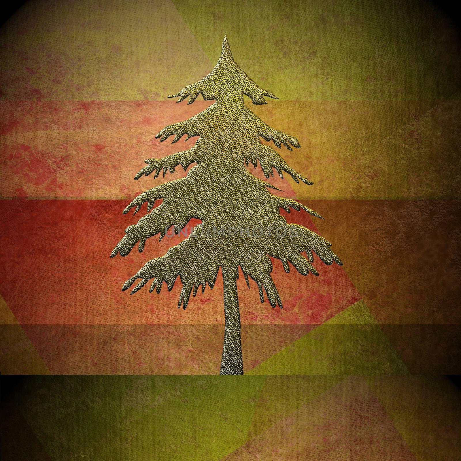 Christmas card background golden fir by Carche