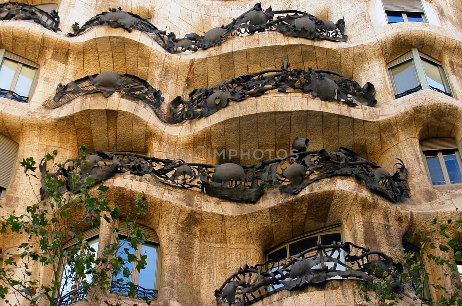 Casa Mila (also called La Pedrera) by Antoni Gaudi - facade by ptxgarfield