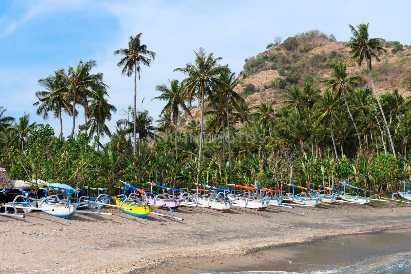 Wooden fishing boats on a beach by iryna_rasko