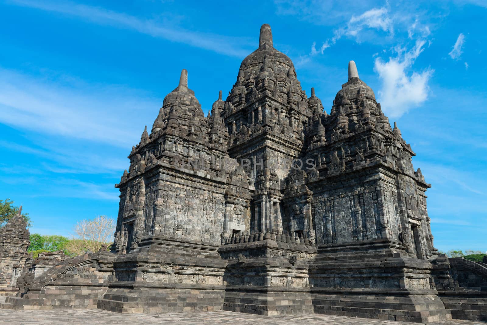 Main temple in Candi Sewu complex. Candi Sewu means 1000 temples, which links it to the legend of Loro Djonggrang. In fact this complex has 253 building structures (8th Century) and it is the second largest Buddhist temple in Java, Indonesia.