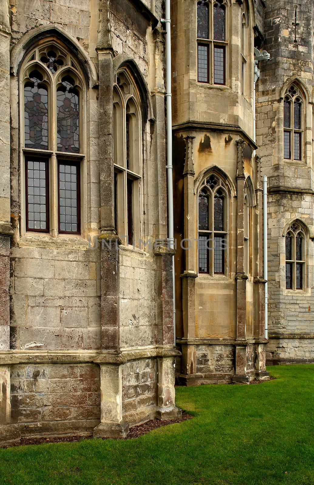 Cardiff castle facade architectural detail. Uk.