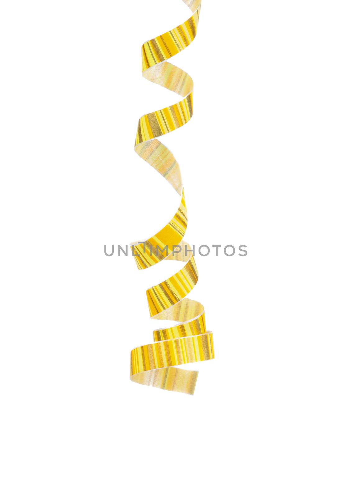 Striped Curly Hanging Party Streamer isolated on white background