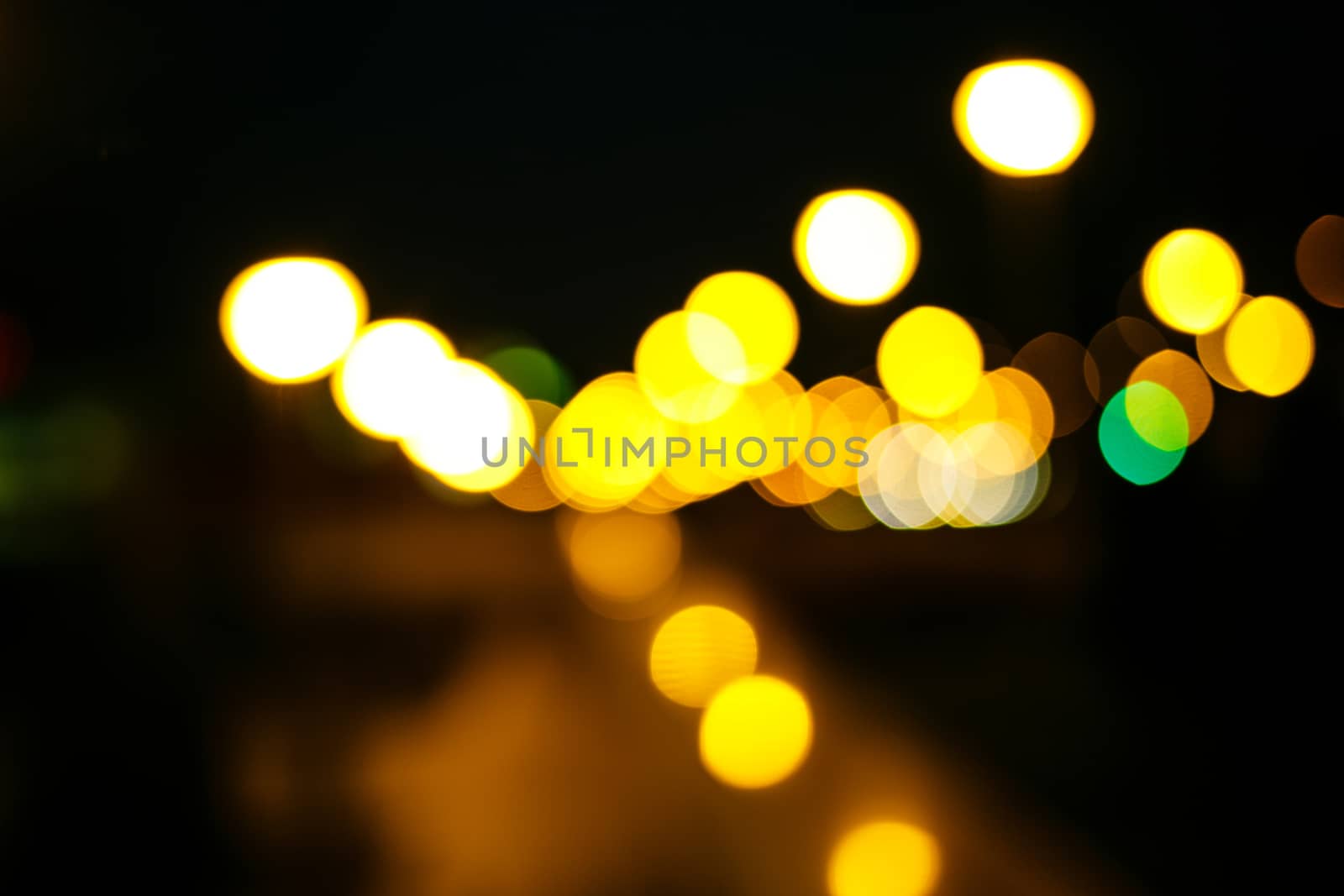 Abstract defocused lights of the night city bokeh background