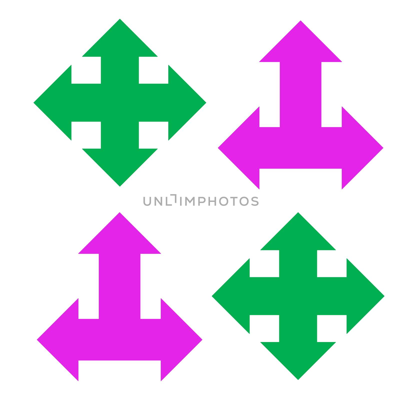 arrows green red