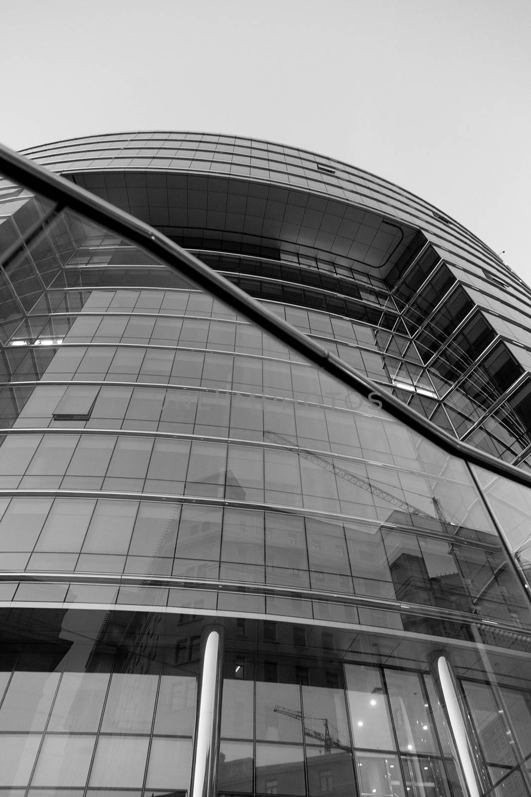 Details of building architecture in the European District of Brussels - Black and White