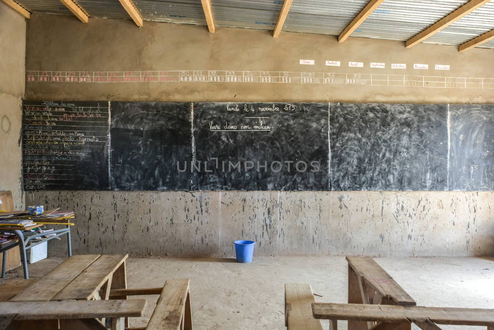 classroom of a primary school in Africa