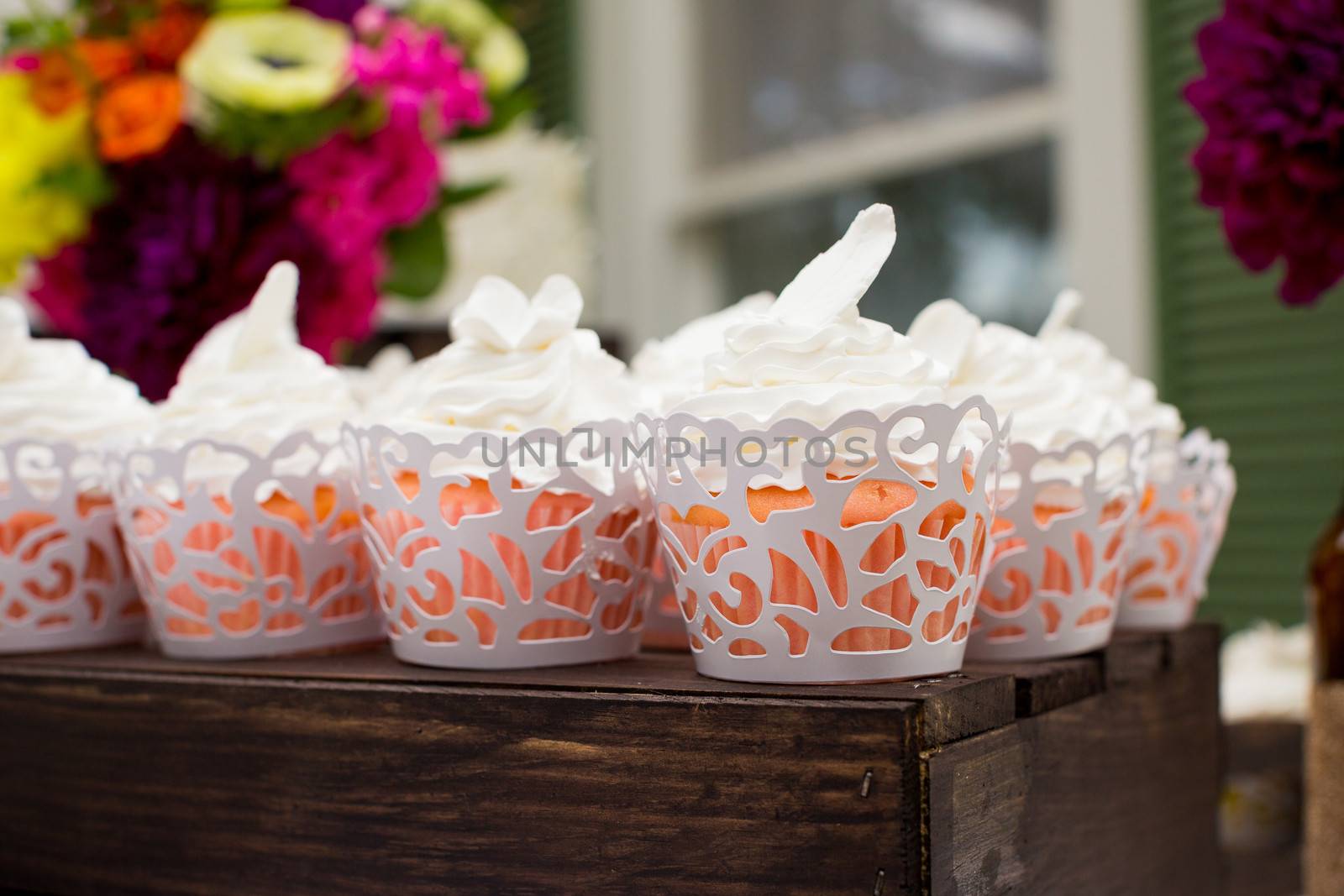 Wedding Cupcakes at Reception by joshuaraineyphotography