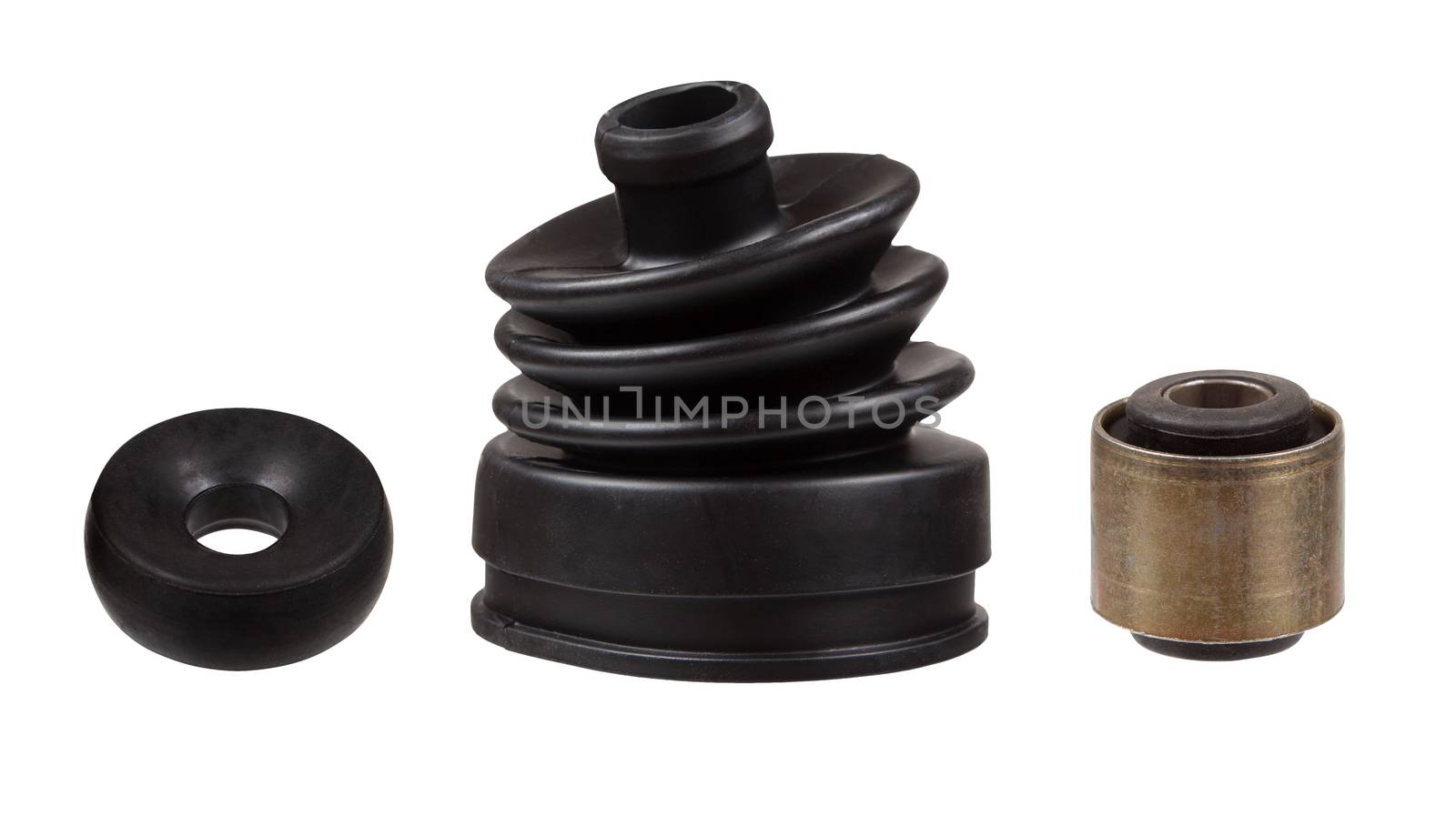 Rubber products new auto parts for cars isolated on white background. 