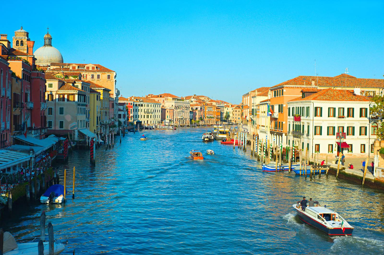 Gorgeous view on famous Venice Canal in the sunset light by joyfull