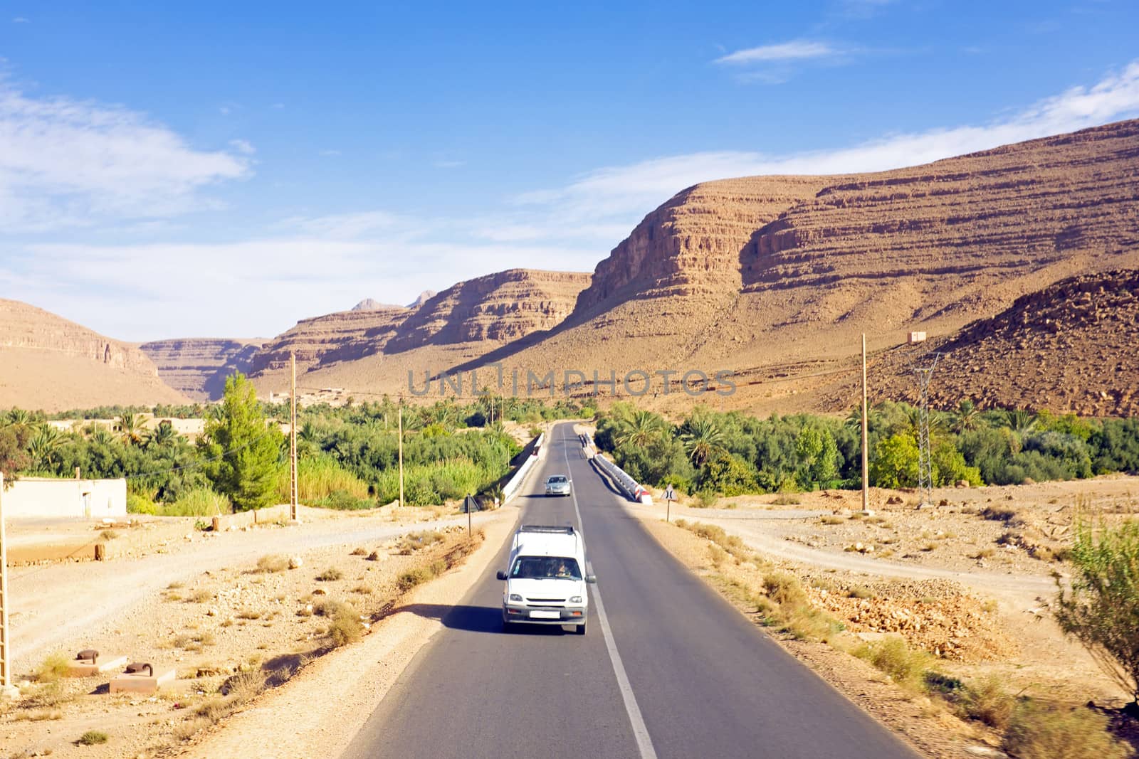 Driving through the Atlas Mountains in Morocco