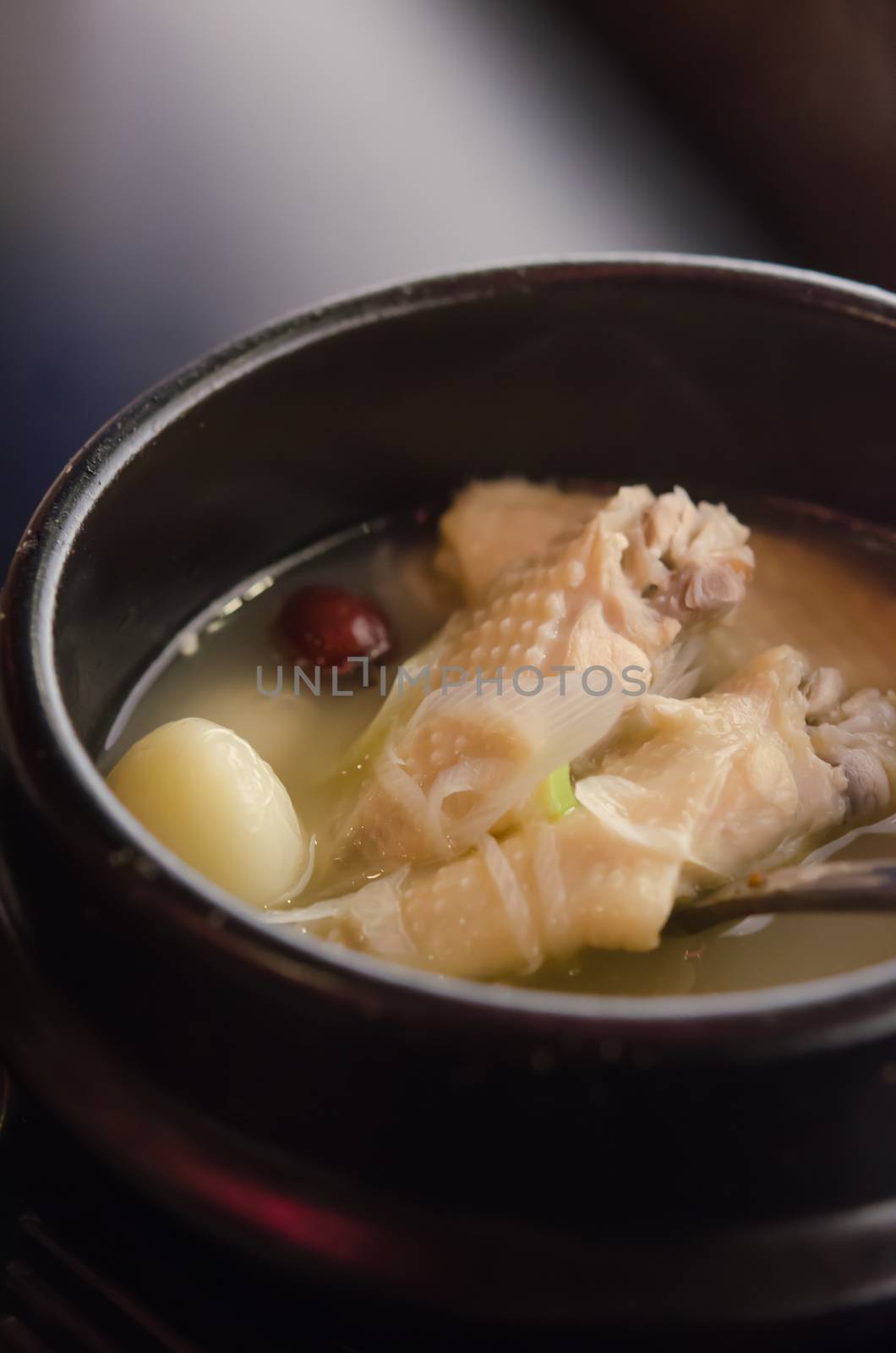 stewed chicken  with ginseng , korean soup