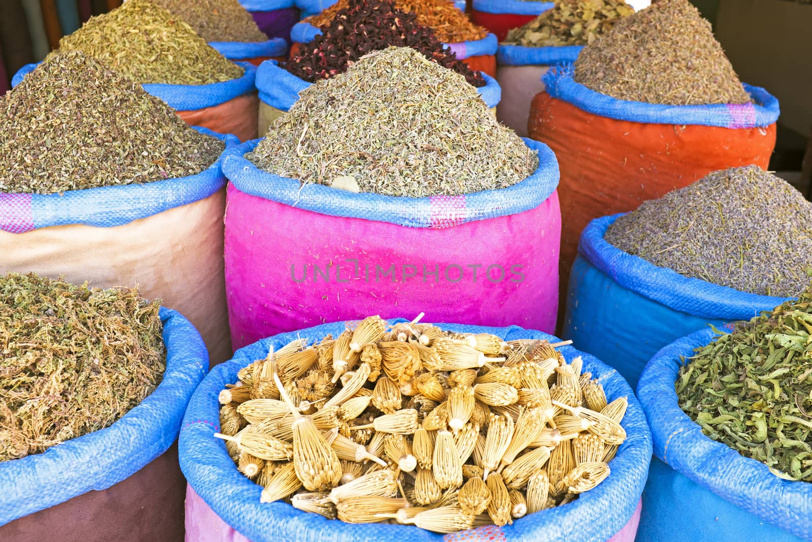 Spices at the market in Morocco