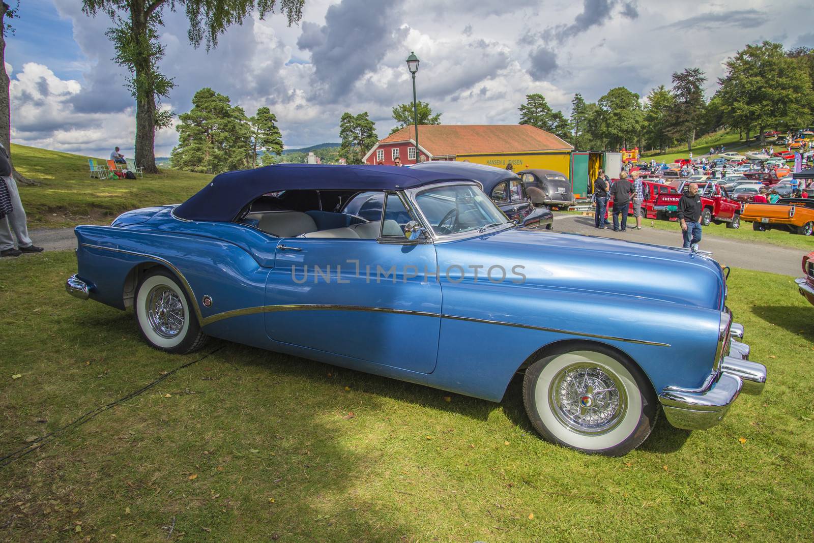 Buick's anniversary model in 1953. The image is shot at Fredriksten fortress in Halden, Norway during the annual classic car event.