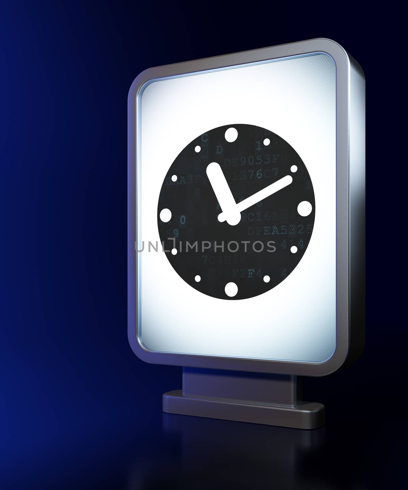 Time concept: Clock on billboard background by maxkabakov