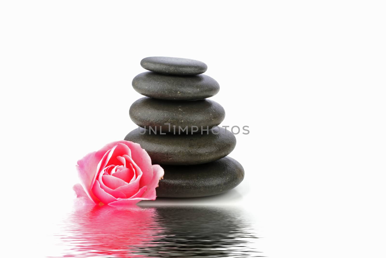 spa concept with zen stones and flower