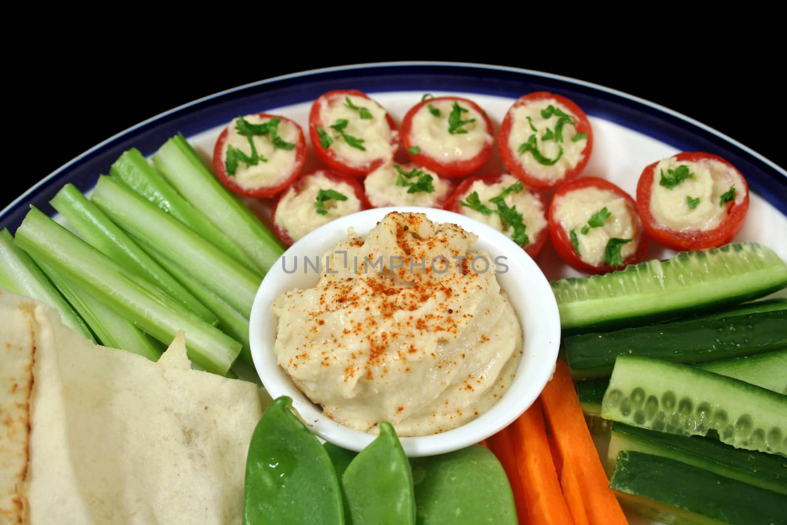 Entertaining platter with a combination of healthy finger food. 