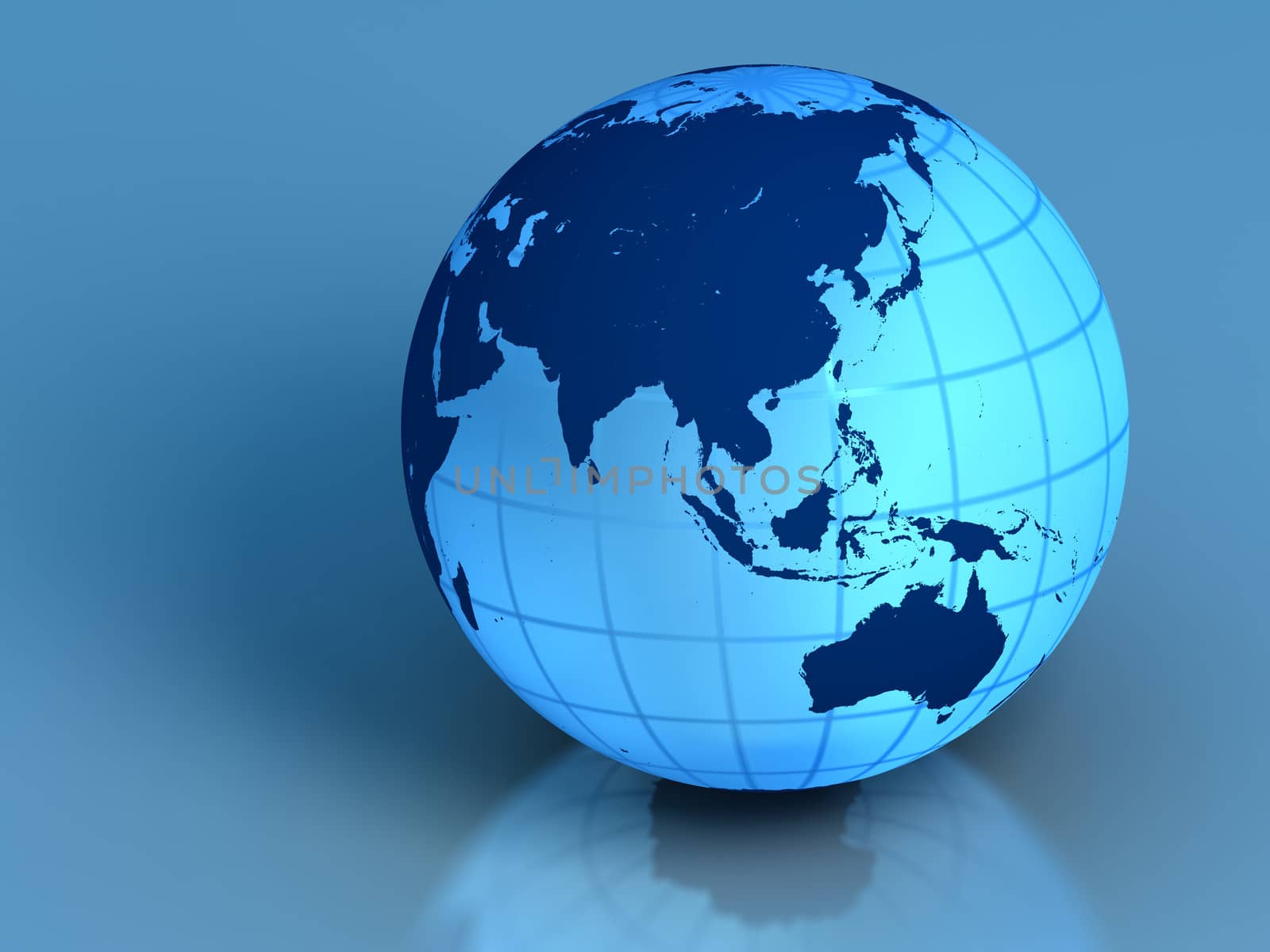 Elegant model of Earth isolated on blue background. Elements of this image furnished by NASA.