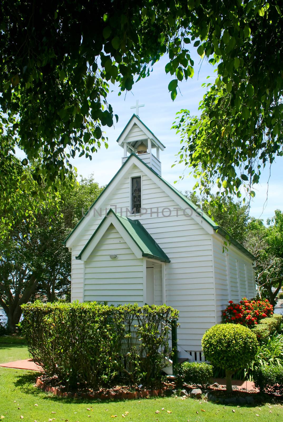 Old historic and quaint church in the tropical countryside.