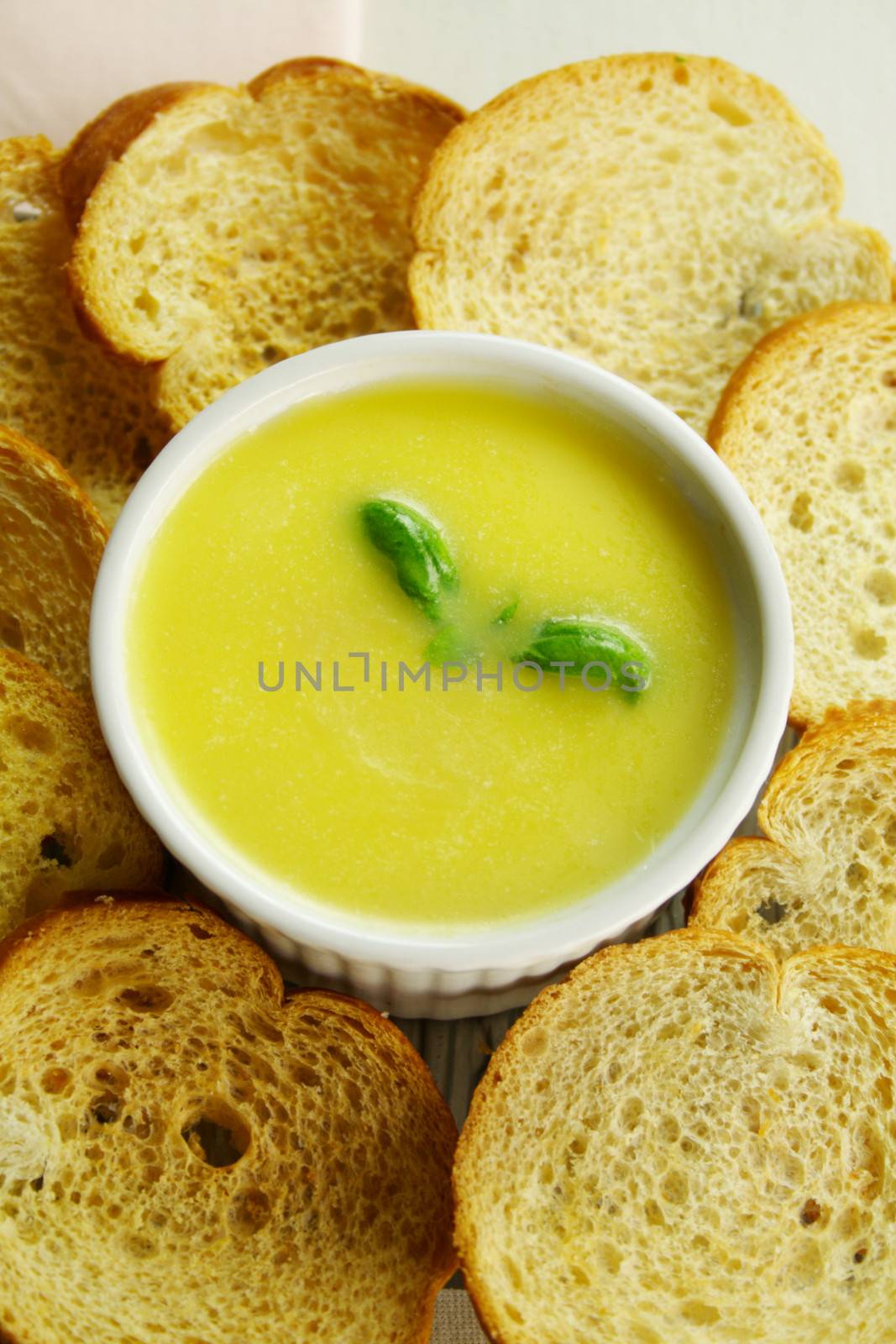 Delicious homestyle country pate with toasted crisps ready to serve.