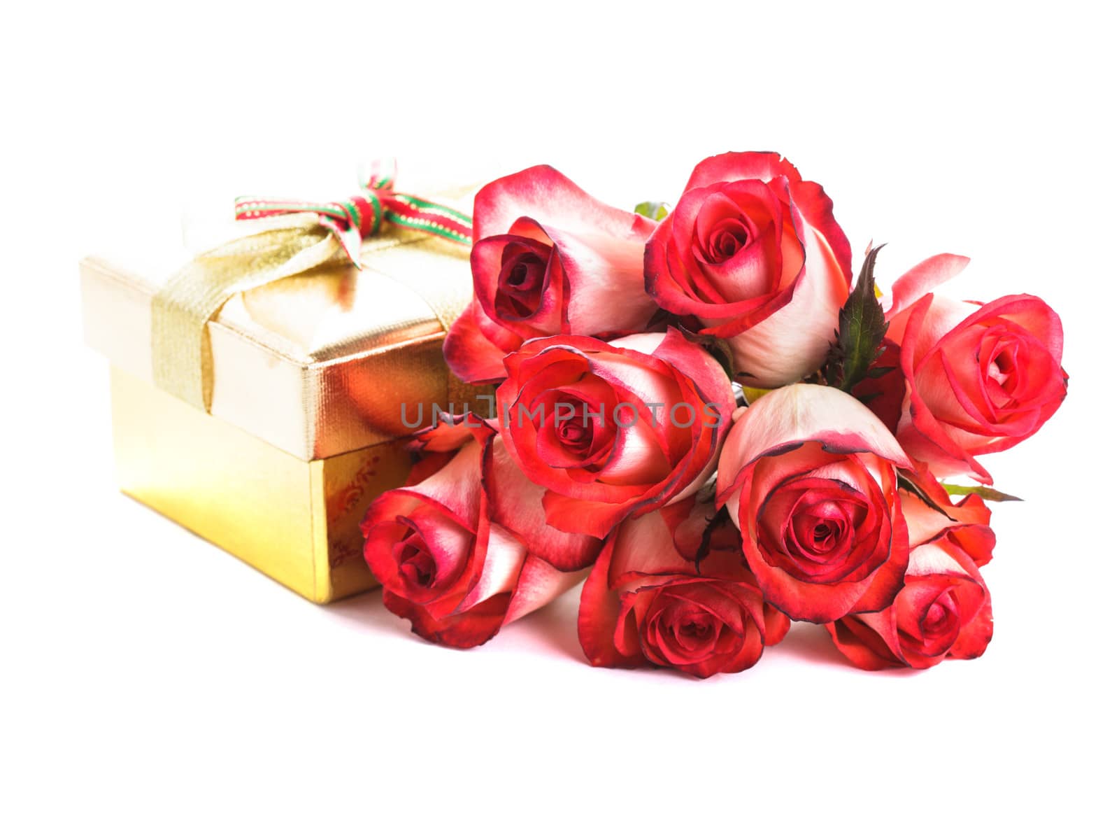 Gift box and bouquet of roses by oksix