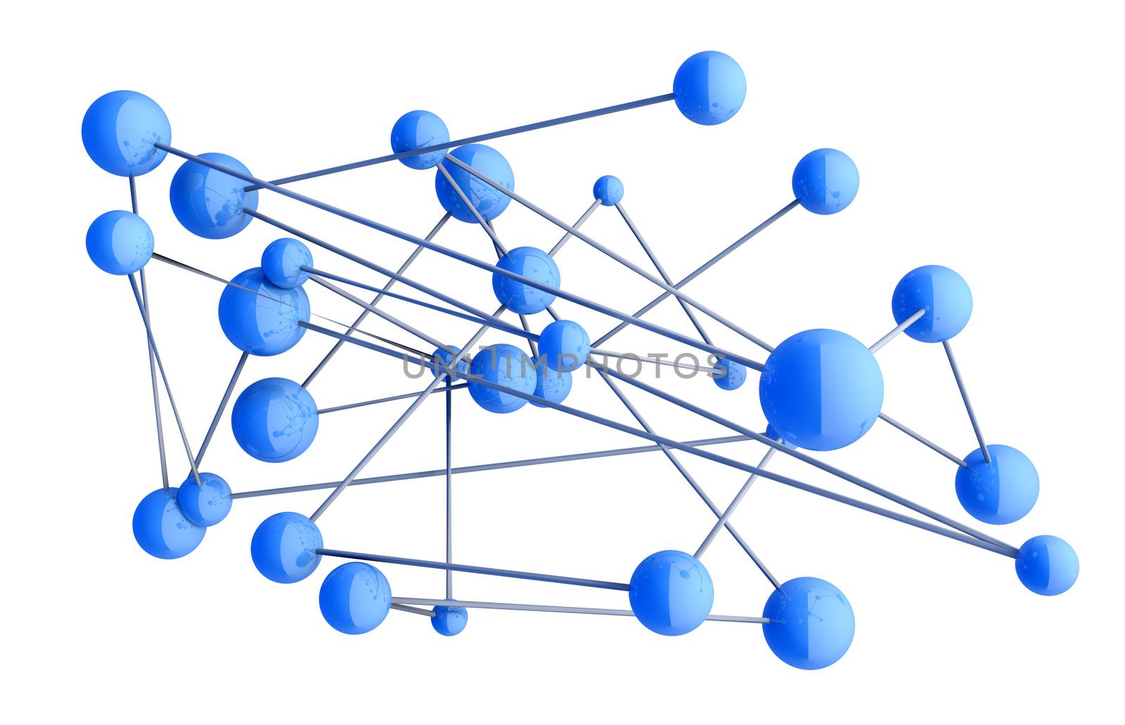 3d image of blue diagram.Networking and internet concept.
