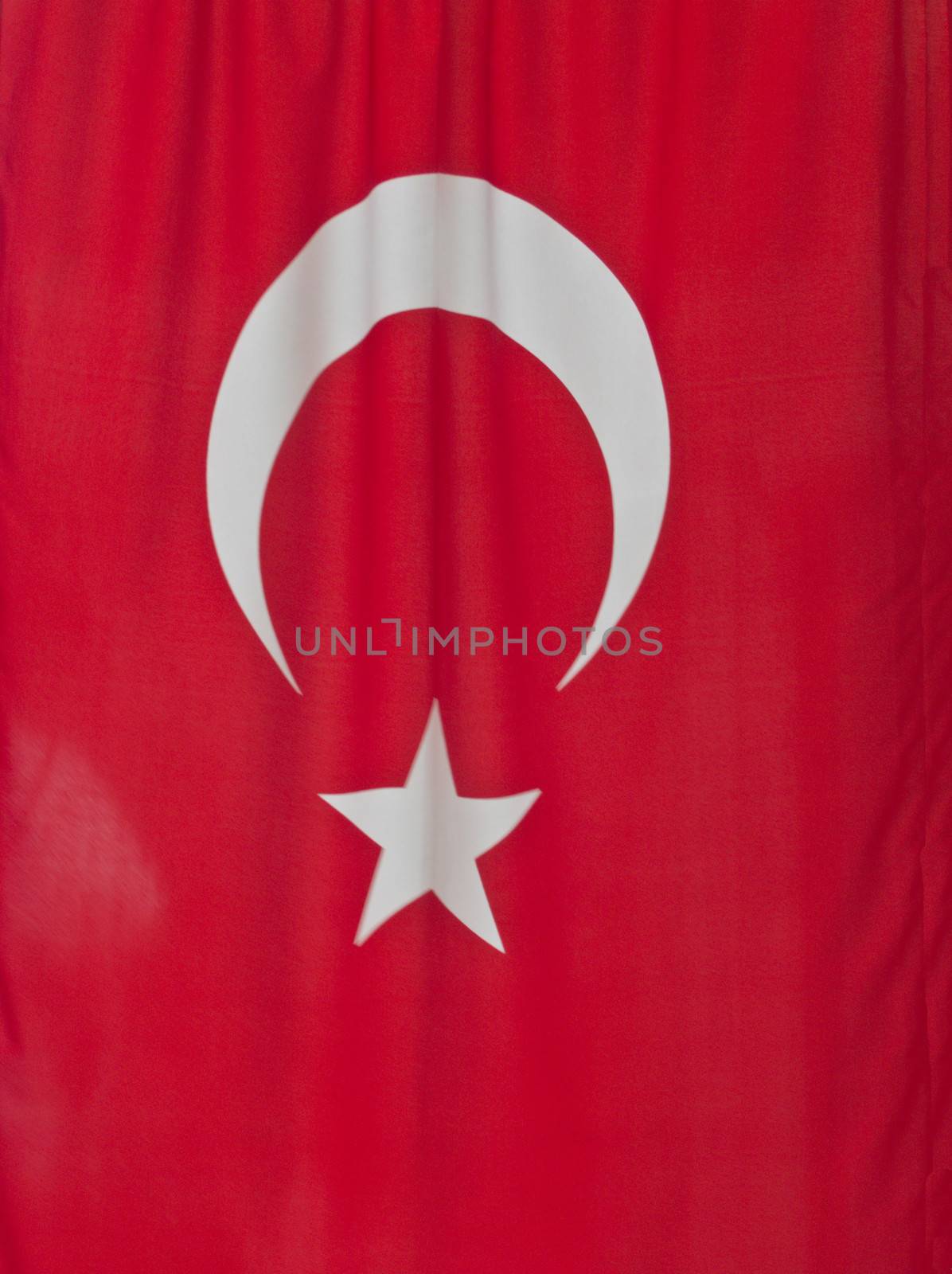 Bright flag of Turkey develops during national holidays