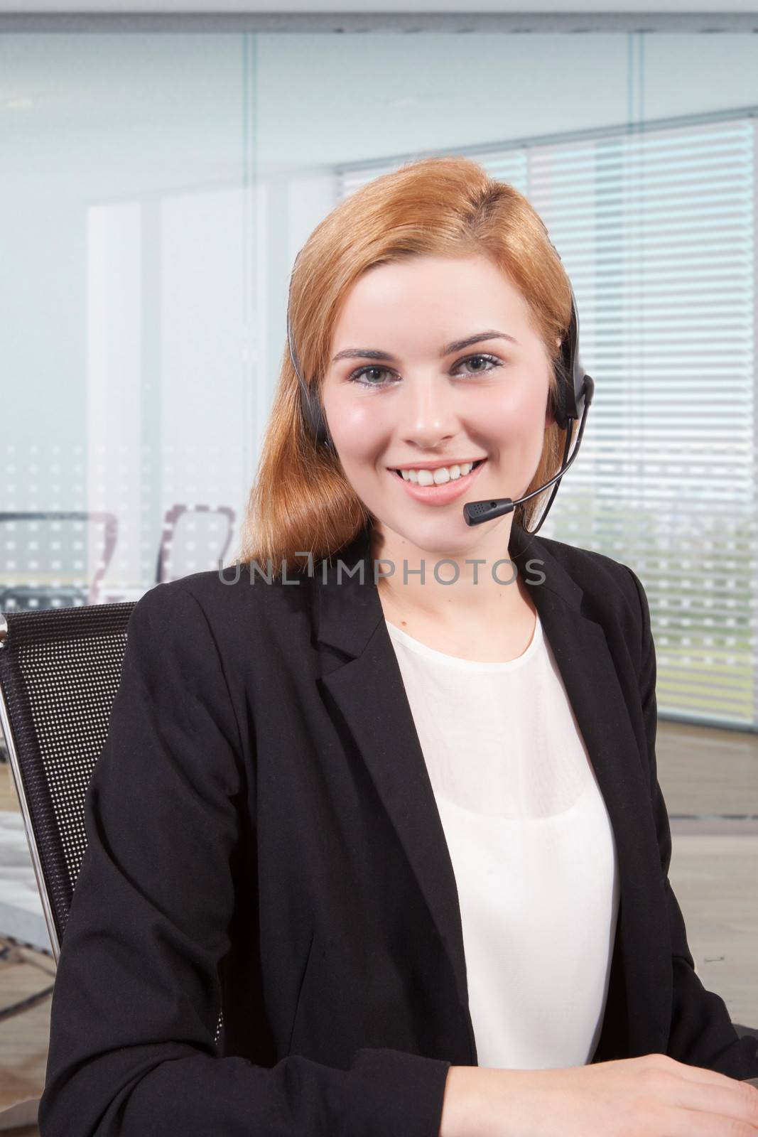 Businesswoman customer service by matteobragaglio