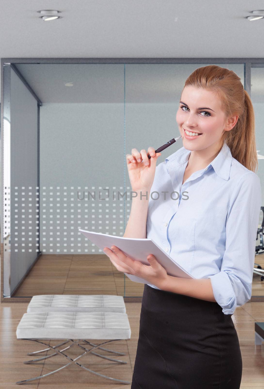 business woman smiling by matteobragaglio