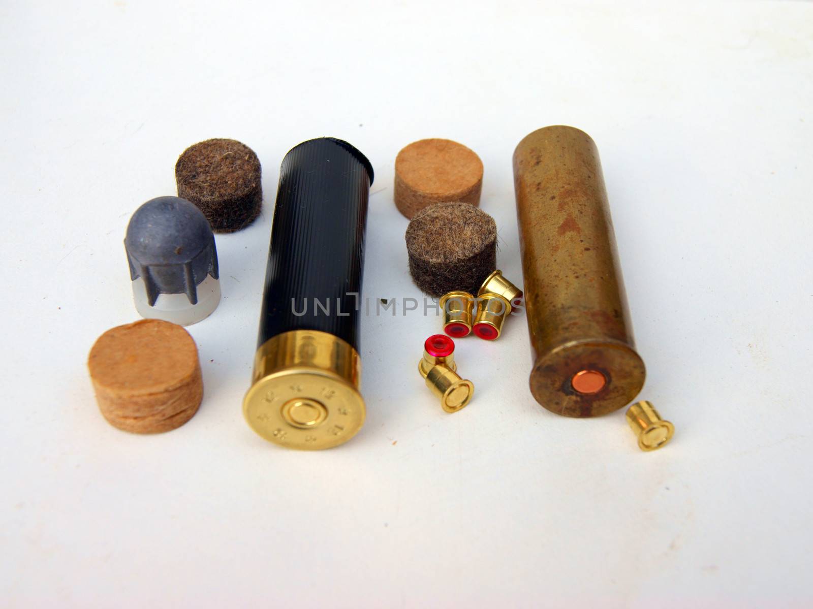 shotgun shells on white background by cobol1964