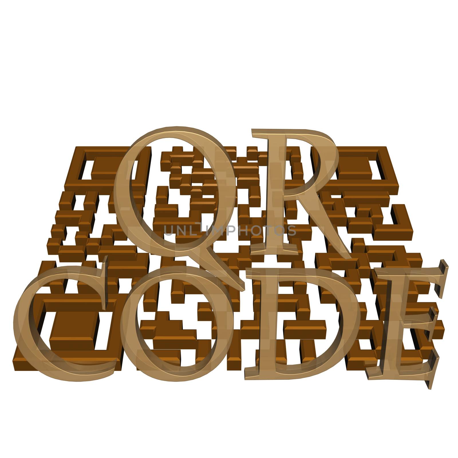 Abstract example of a three-dimensional QR code as a background