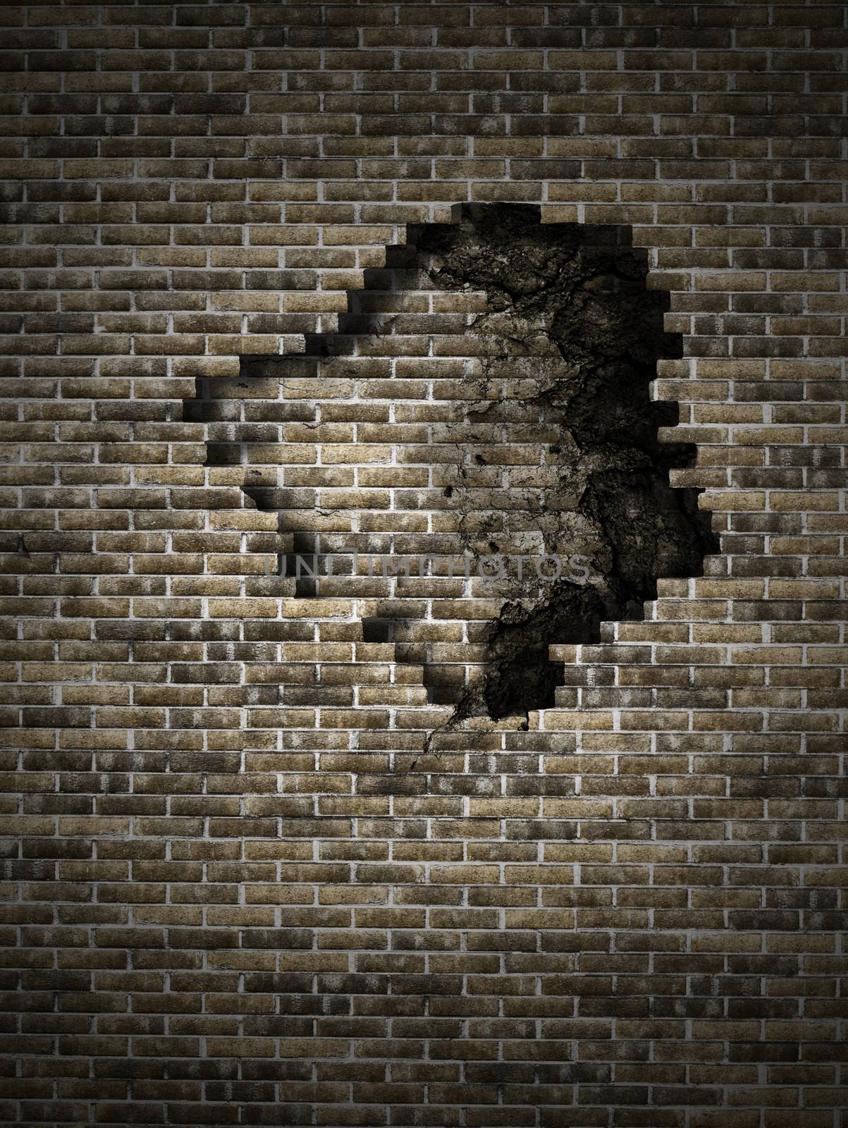 old and broken brick wall