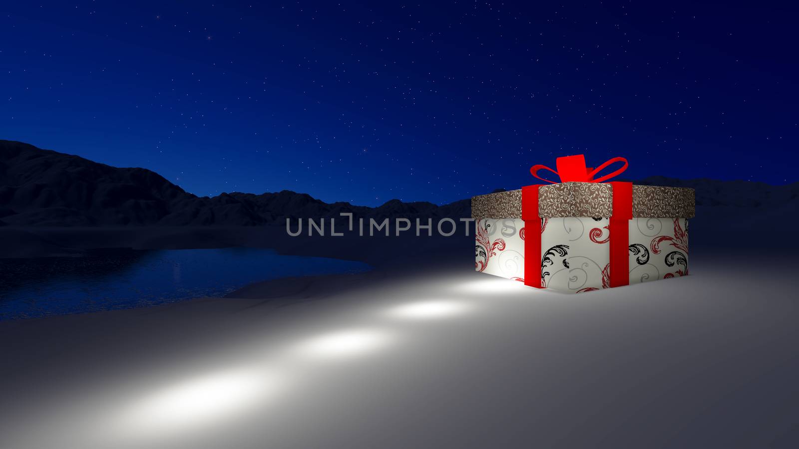 Gift box in North Pole by apichart