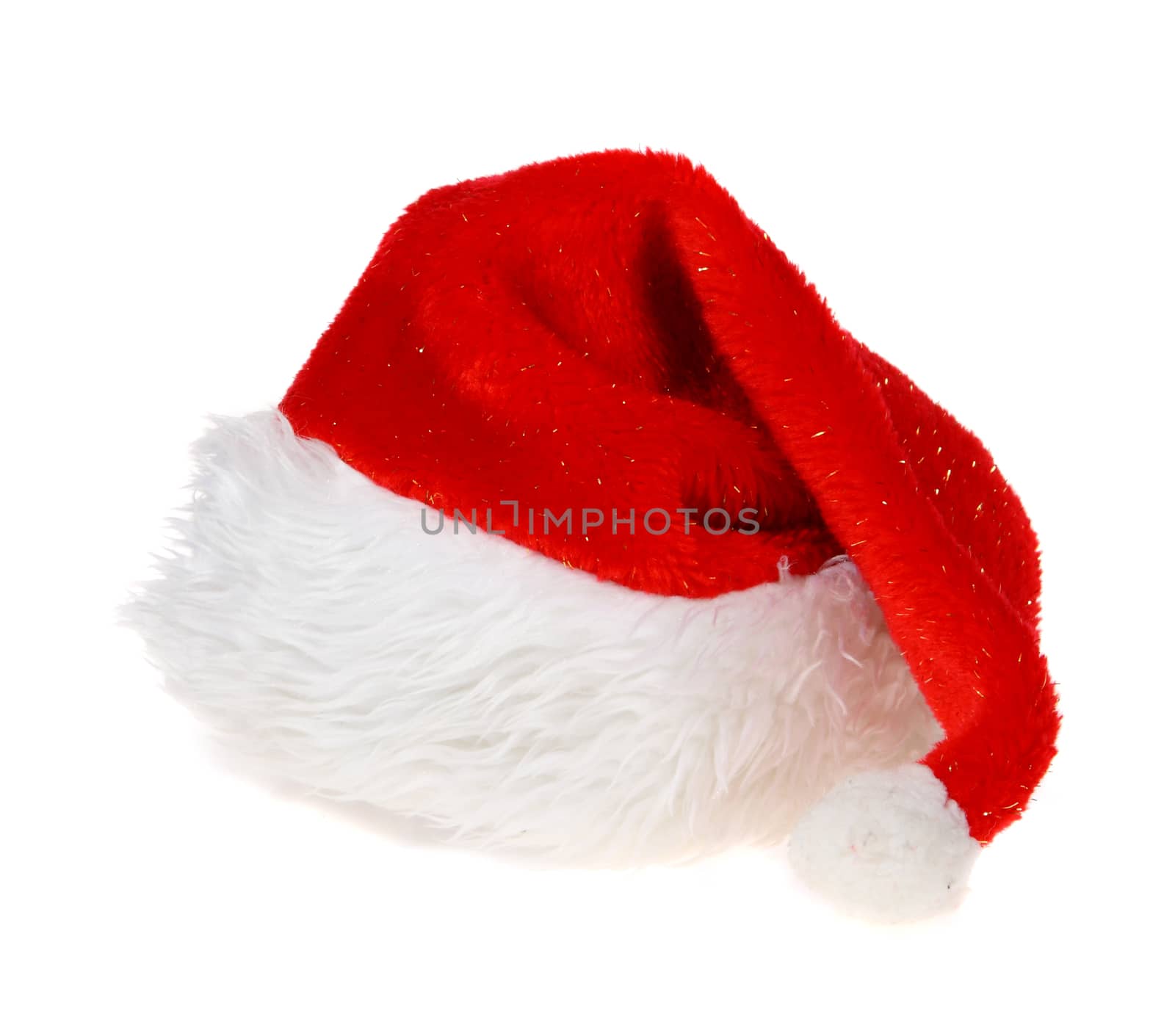 Red Hat of Santa Claus on white background, isolated
