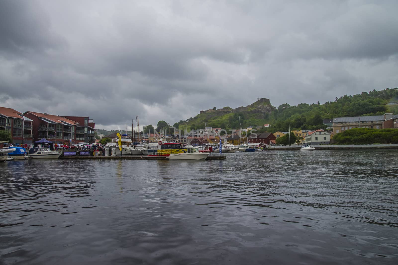 The boats are on show at the harbor during Halden food and harbor festival which is held every year on the last weekend of June. There are both wooden boats and fiberglass boats and large and small boats.