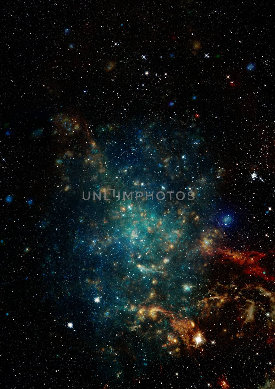 Star field in space, a nebulae and a gas congestion. "Elements of this image furnished by NASA".