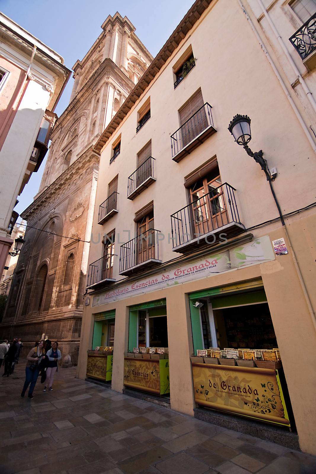 Corner of romanillas square, Granada, Spain by digicomphoto