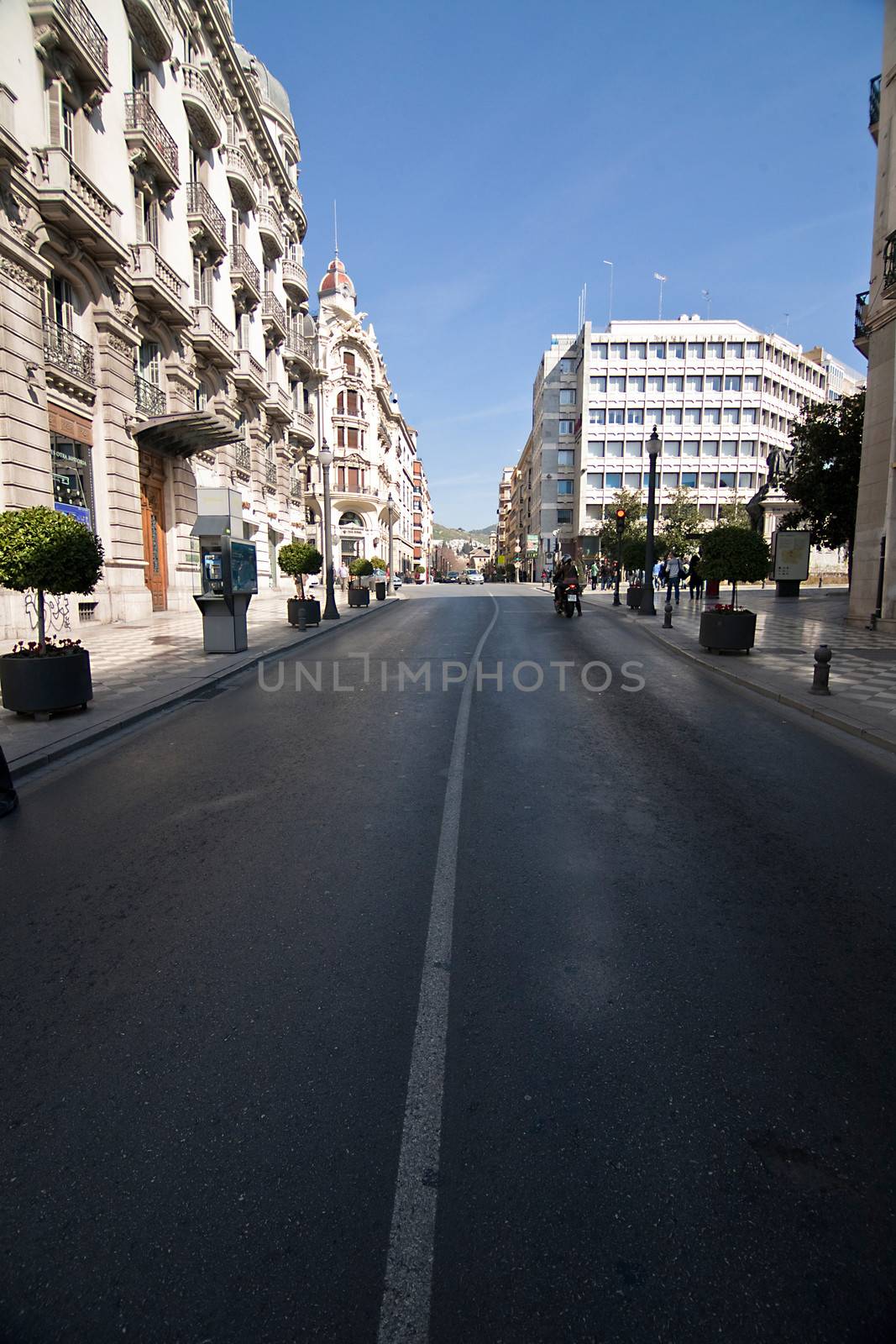 Road of Reyes Catolicos street, Granada, Spain