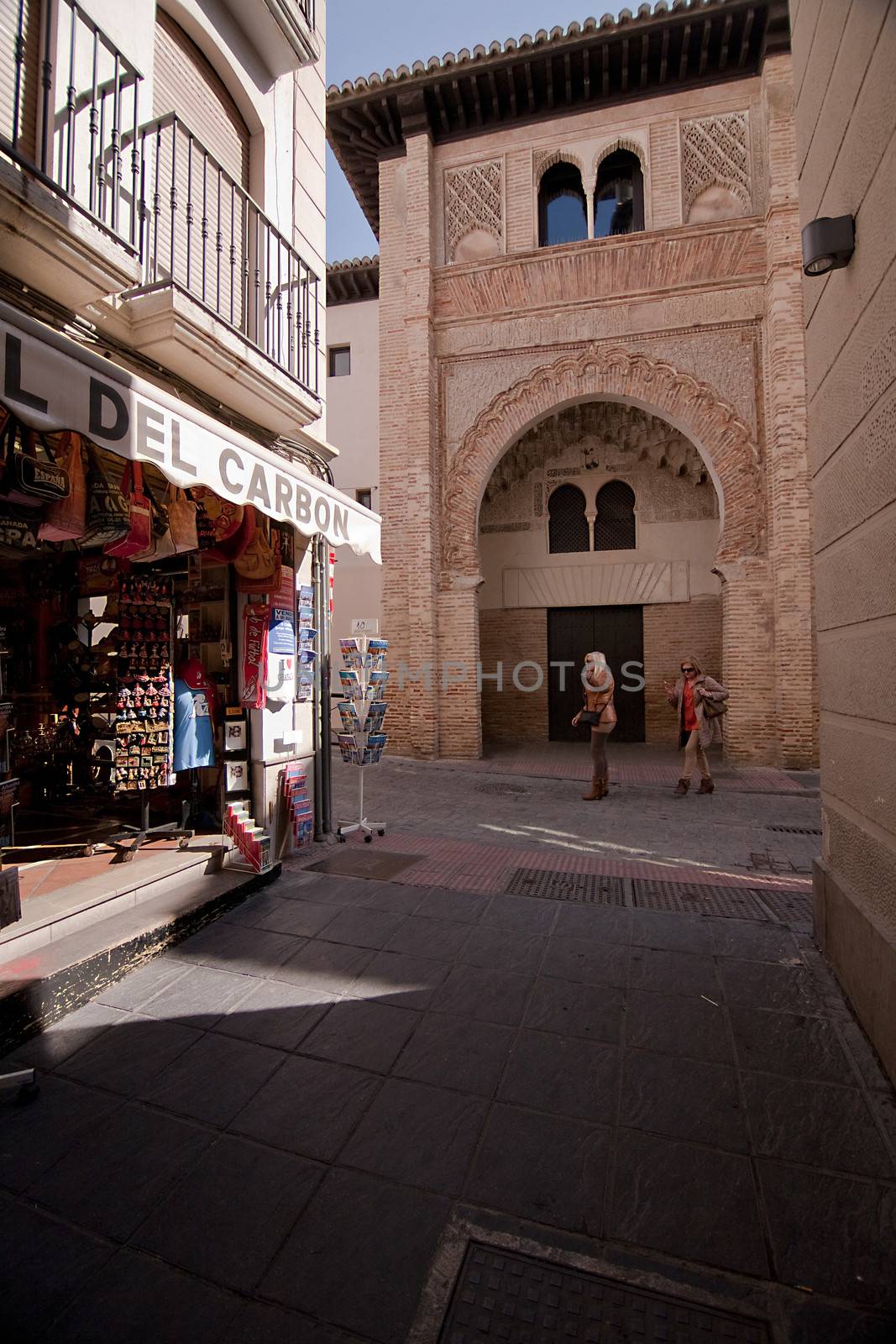 Facade of Corral del Carbon, Granada, Spain by digicomphoto