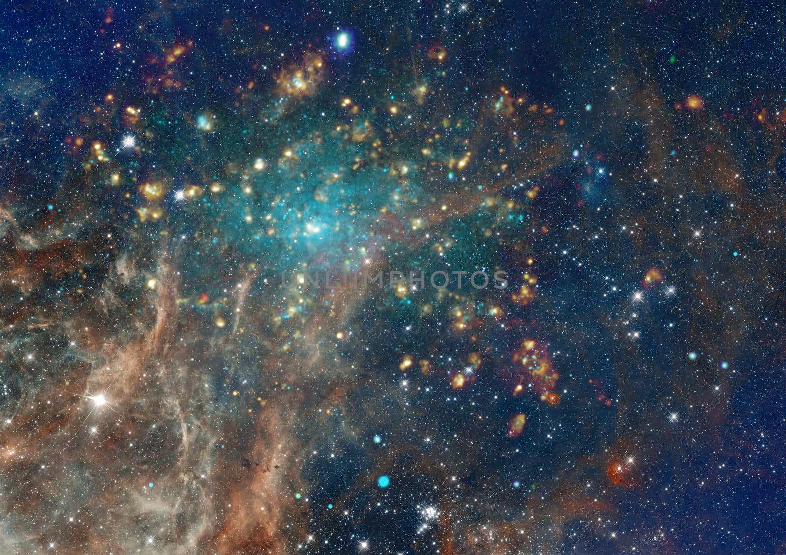 Star field in space, a nebulae and a gas congestion. "Elements of this image furnished by NASA".