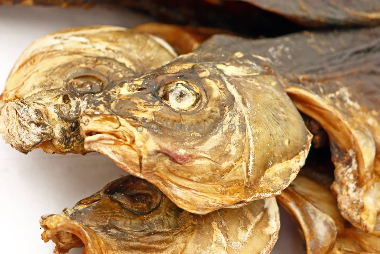 Dried fish, isolated on white background