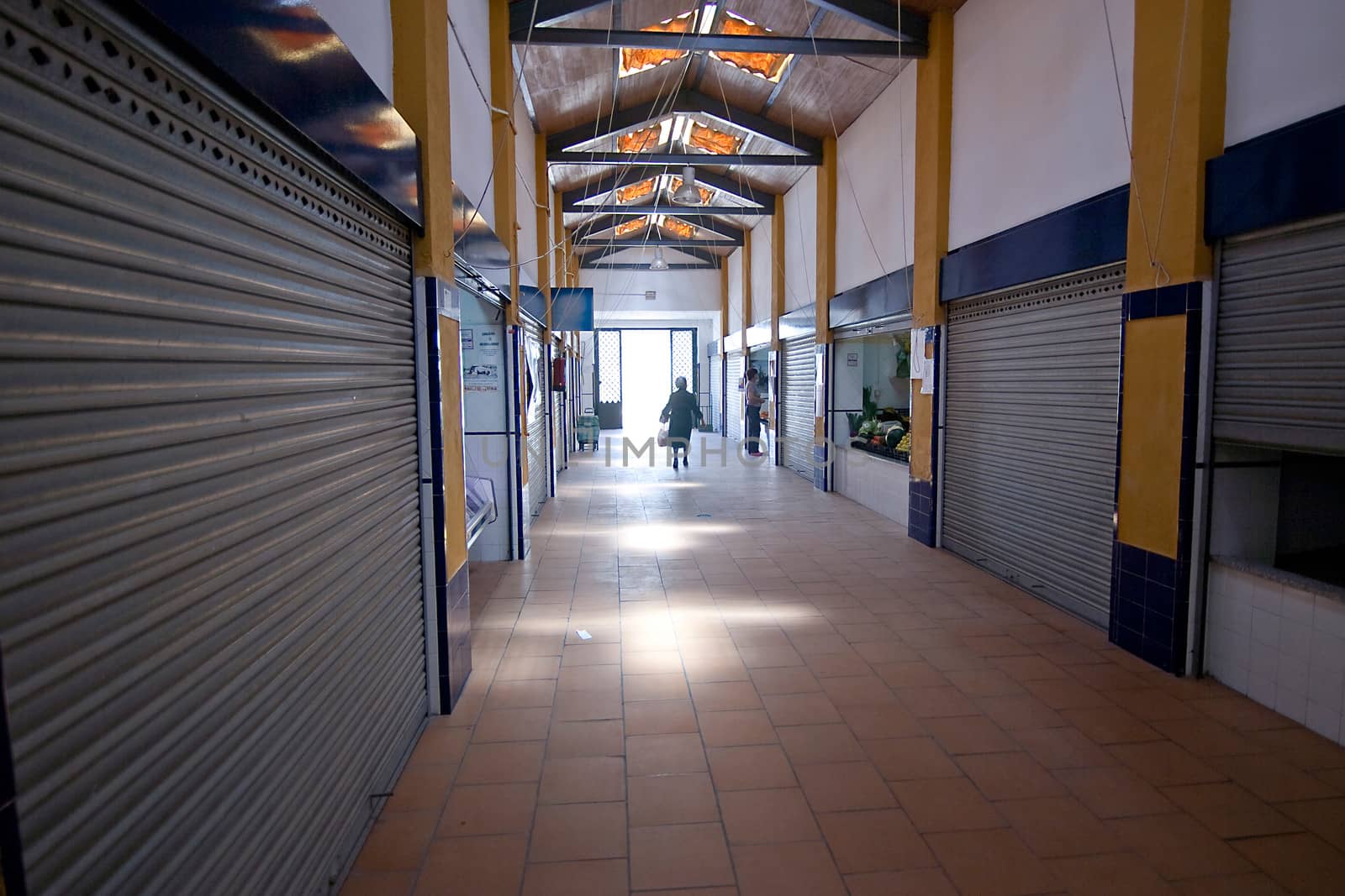  Interior of the Market of Sabiote  in summertime, Jaen, Spain