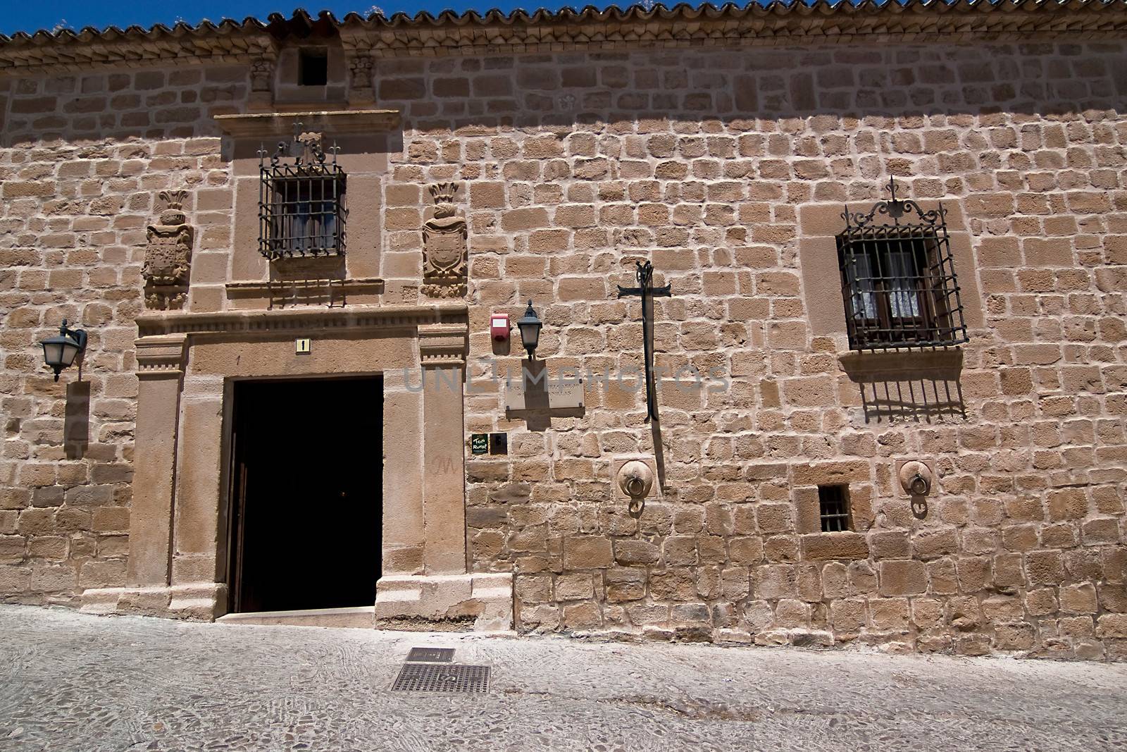 Typical facade of Home 16th century, Sabiote, Jaen province, Andalusia,  Spain