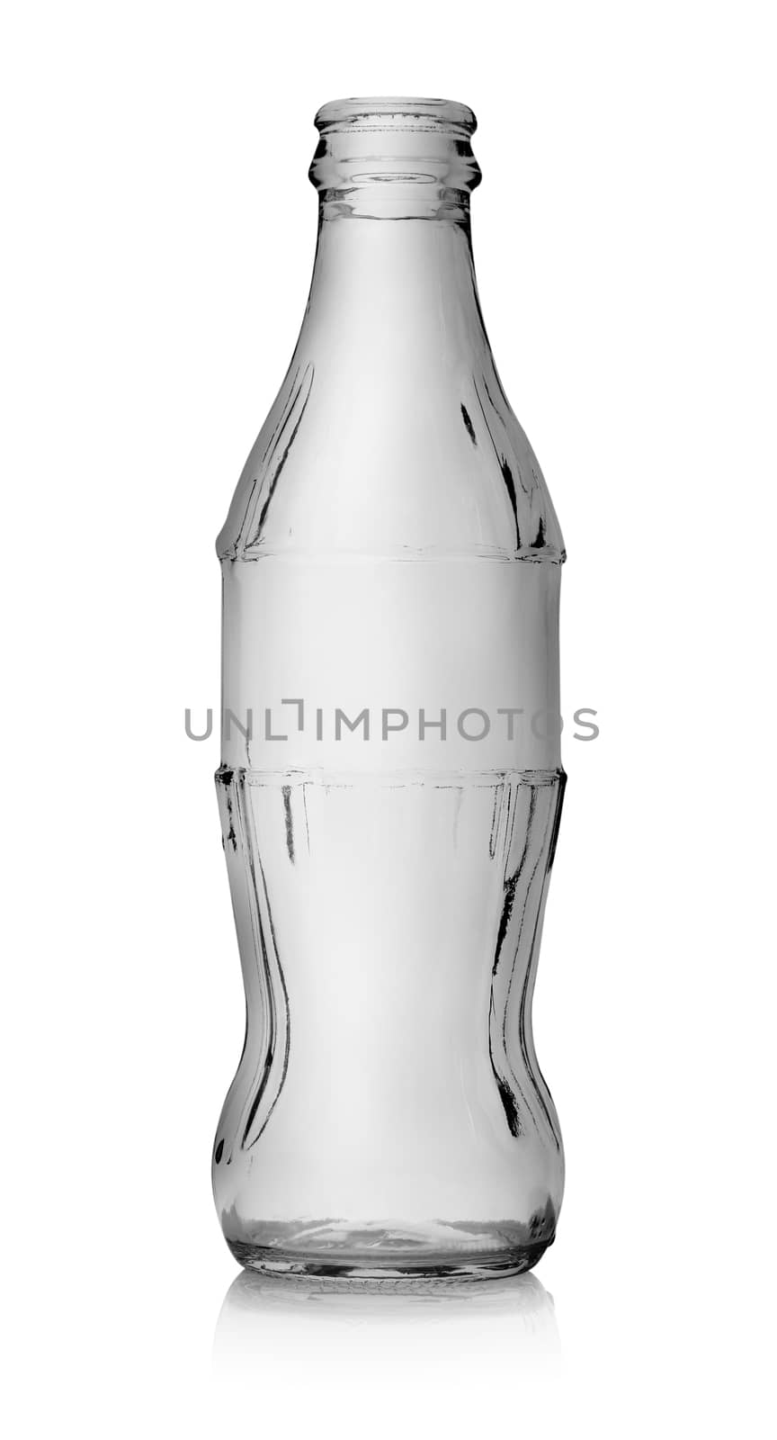 Empty bottle of cola isolated on a white background