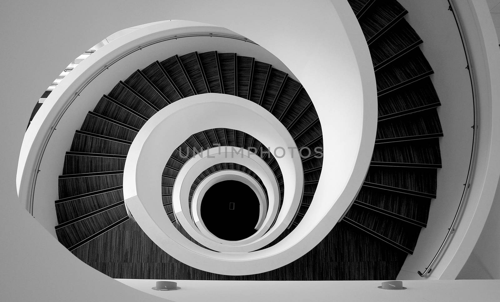 Spiral modern stairs detail pattern                               